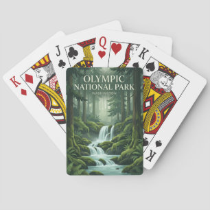 Hoh Rain Forest Waterfall Washington Playing Cards
