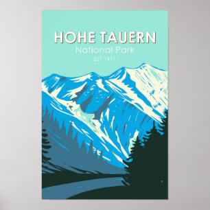 Hohe Tauern National Park Austria Vintage Poster