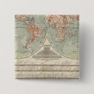 Hohen und Tiefen - Highs and Lows Atlas Map 15 Cm Square Badge