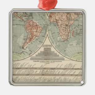 Hohen und Tiefen - Highs and Lows Atlas Map Metal Tree Decoration