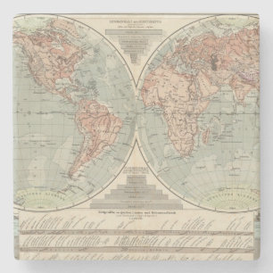 Hohen und Tiefen - Highs and Lows Atlas Map Stone Coaster