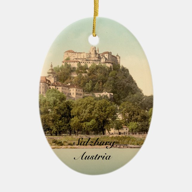 Hohensalzburg Castle III, Salzburg, Austria Ceramic Tree Decoration (Front)