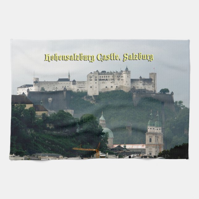 Hohensalzburg Castle, Salzburg, Austria Tea Towel (Horizontal)