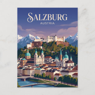 Hohensalzburg Fortress and Skyline Austria Postcard