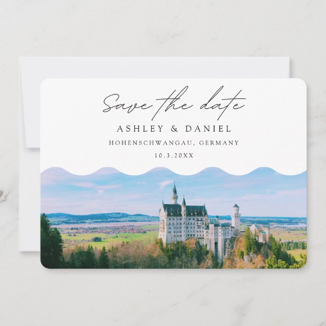 Hohenschwangau Wedding Destination Save the Date Invitation (Front)