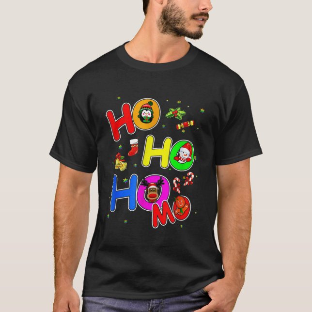 Hoho Homo Gay Christmas Santa Hat Love Is Love Lgb T-Shirt (Front)