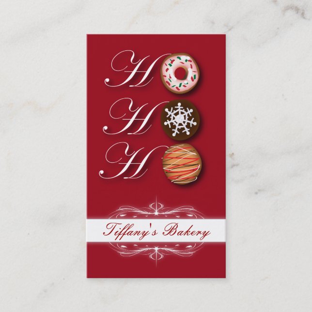 HOHOHO Christmas cookies Doughnut Doughnut bakery Business Card (Front)