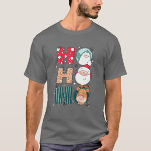 Hohoho Christmas Cute Santa Reindeer Penguin T-Shirt