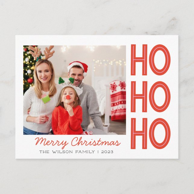 HoHoHo Christmas Family Photo Card Custom (Front)