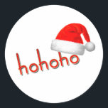 HoHoHo Christmas Hat Red White Simple Classic Round Sticker<br><div class="desc">HoHoHo Christmas Hat Red White Simple Classic Round Sticker.</div>
