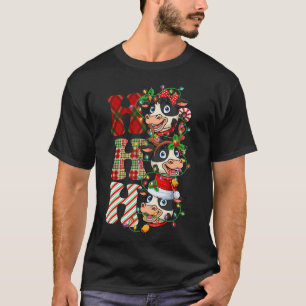 Hohoho Cows Santa Claus Hat Reindeer Merry Christm T-Shirt