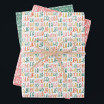 Hohoho cute fun colourful Christmas Wrapping Paper Sheet<br><div class="desc">Fa la la and ho ho ho! This cute and colourful Christmas wrapping paper trio is a fun and festive way to wrap your gifts. Find matching tags,  stickers,  stationery and more in the collection!</div>