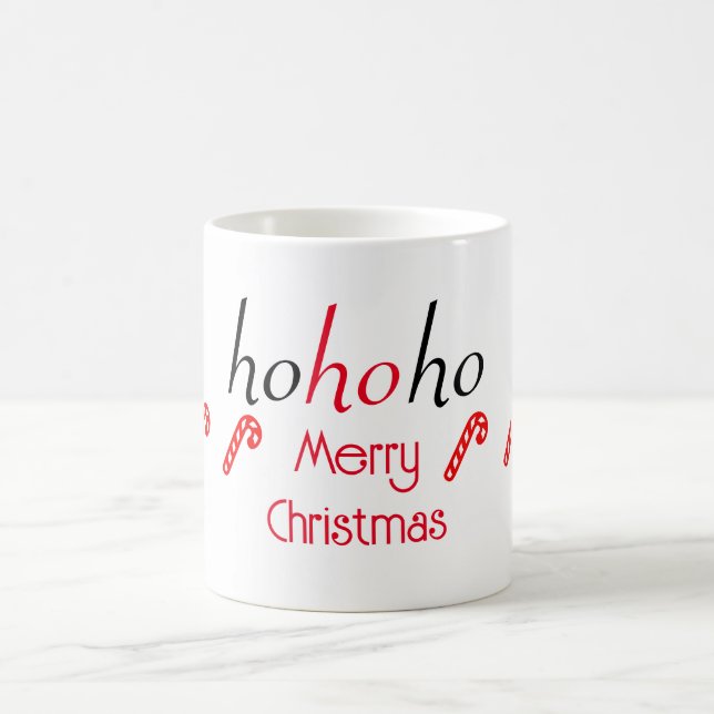 HoHoHo Green Merry Christmas Sticker Coffee Mug (Center)