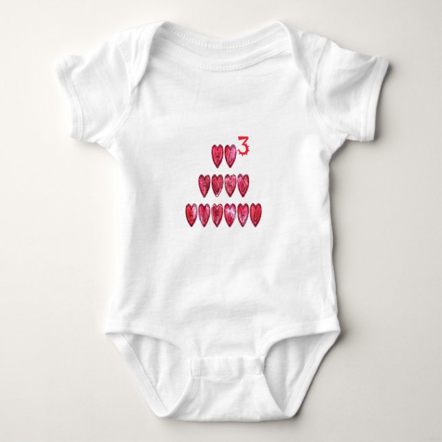 Hohoho Hearts Santa Cool  Baby Bodysuit (Front)