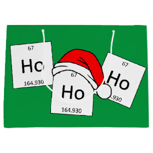 HoHoHo Holmium Chemistry Element Christmas Pun Large Gift Bag