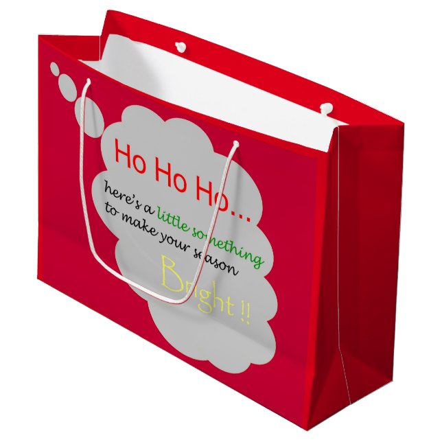 HoHoHo Large Gift Bag (Front Angled)