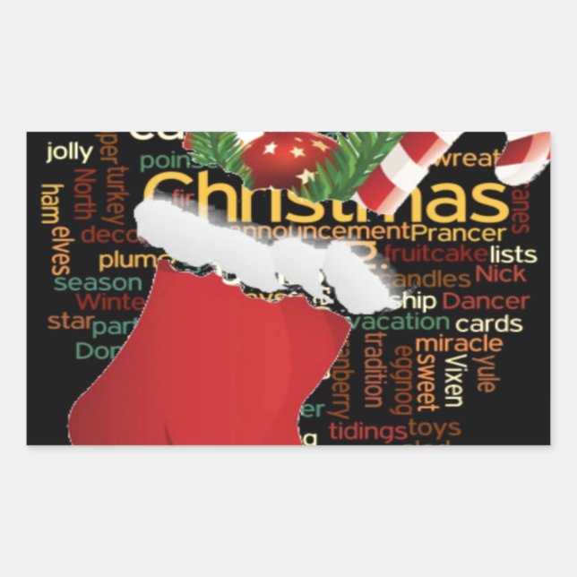 HoHoHo! Merry Christmas GIFTS and a Happy New Year Rectangular Sticker (Front)