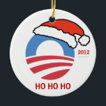 HoHoHo Obama Personalised Ornament<br><div class="desc">This great ornament can be personalised with a name on the back. Just fill in the name! This is an ornament that will remind us all of how important the 2012 election was! A great design to treasure each and every year.</div>
