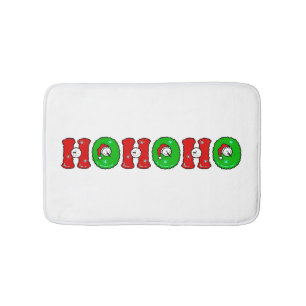 HOHOHO Santa Claus Laugh SnowMan Cute Christmas Bath Mat