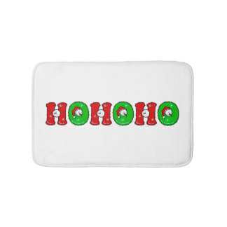 HOHOHO Santa Claus Laugh SnowMan Cute Christmas Bath Mat