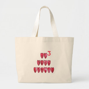 Hohoho! Santa cool hearts text Christmas love desi Large Tote Bag