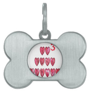 Hohoho! Santa cool hearts text Christmas love desi Pet ID Tag
