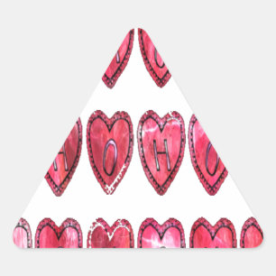 Hohoho! Santa cool hearts text Christmas love desi Triangle Sticker