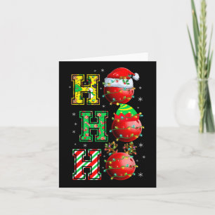 Hohoho Santa Elf Reindeer Bowling Bylls And Christ Card