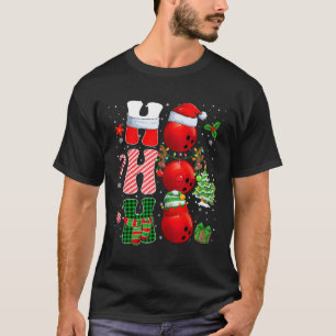Hohoho Santa Elf Reindeer Bowling Bylls And Christ T-Shirt