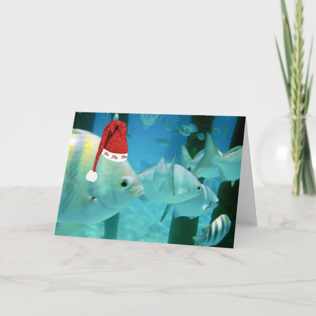 HoHoHo Tropical Fish Holiday Card (Front)