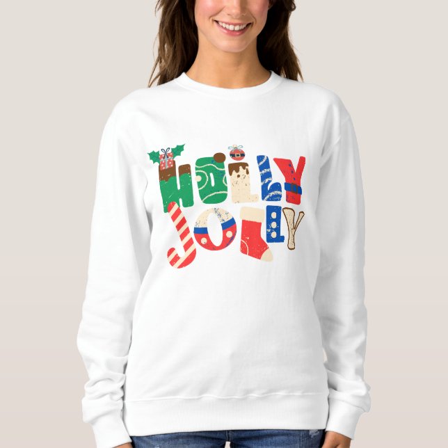  hoIly joIly colour christmas Sweatshirt (Front)