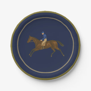 Hoity Toity Derby Party Plates, Navy Paper Plate