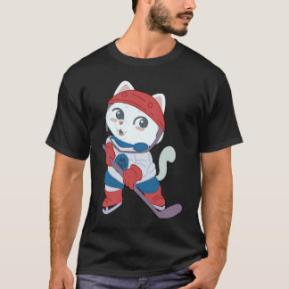 Hokey Cute Cat Player  Kids T-Shirt