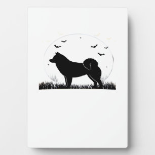Hokkaido Dog � Halloween Moon Silhouette Classic T Plaque