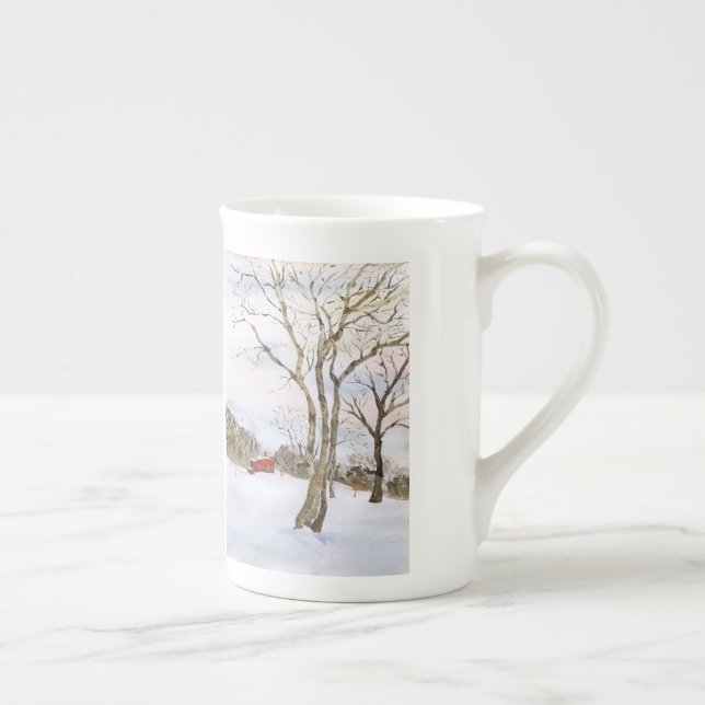 Hokkaido Snow Bone China Coffer Mug (Right)