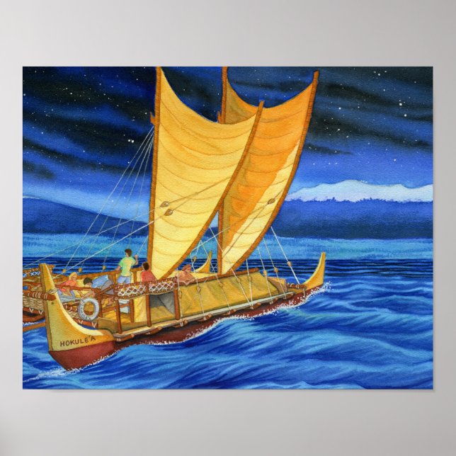 Hokulea Voyaging Canoe Poster (Front)