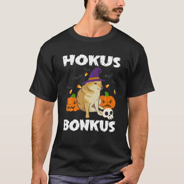 Hokus Bonkus Doge Cheems - Funny Halloween Ironic T-Shirt (Front)