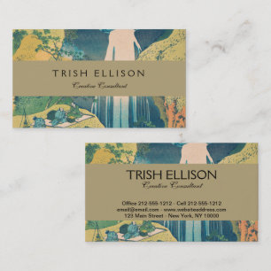 Hokusai Amida Falls Japan Waterfall Business Card