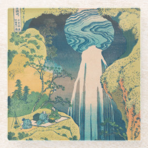 Hokusai Amida Falls Japan Waterfall Glass Coaster