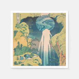 Hokusai Amida Falls Japan Waterfall Napkin