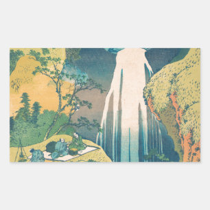 Hokusai Amida Falls Japan Waterfall  Rectangular Sticker