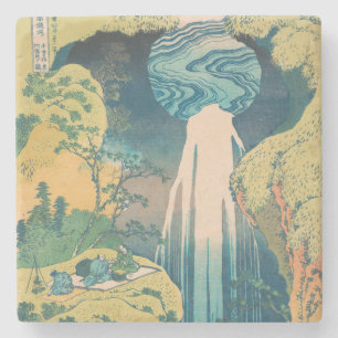 Hokusai Amida Falls Japan Waterfall Stone Coaster