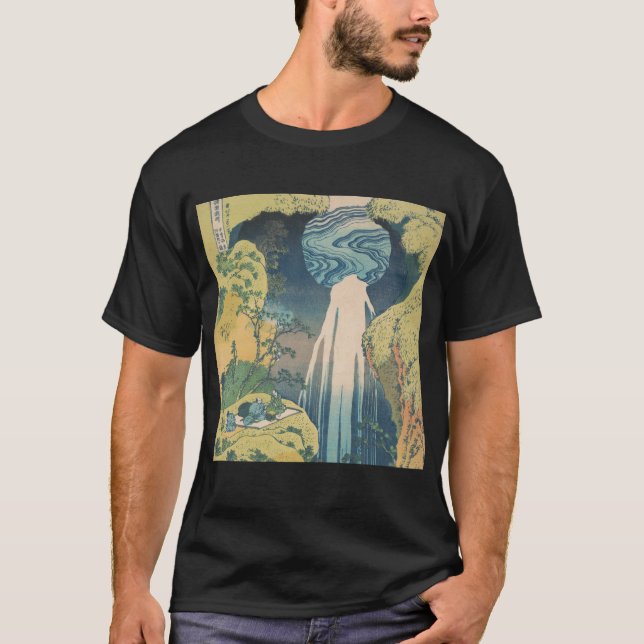 Hokusai Amida Falls Japan Waterfall  T-Shirt (Front)