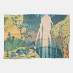 Hokusai Amida Falls Japan Waterfall  Tea Towel