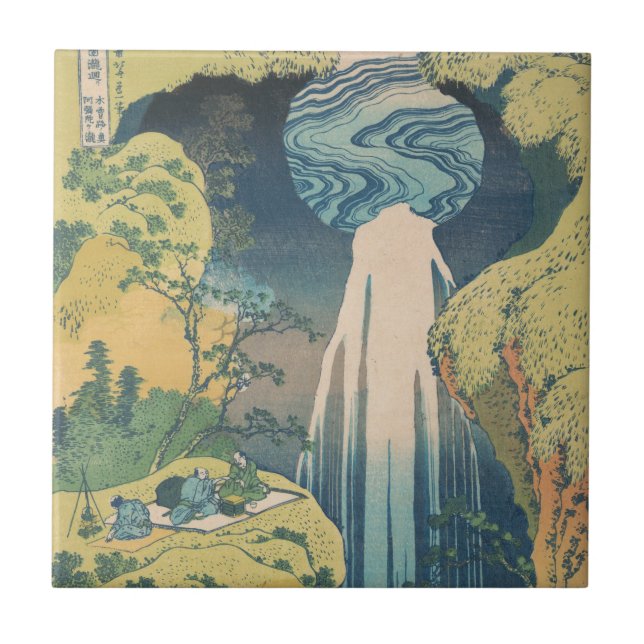 Hokusai Amida Falls Japan Waterfall  Tile (Front)
