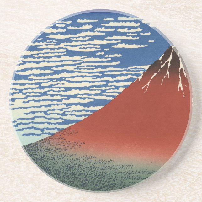 Hokusai Art painting Mountains Coaster (Front)