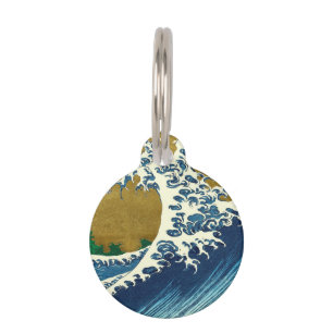 Hokusai Big Wave Japan Japanese Art Pet Tag
