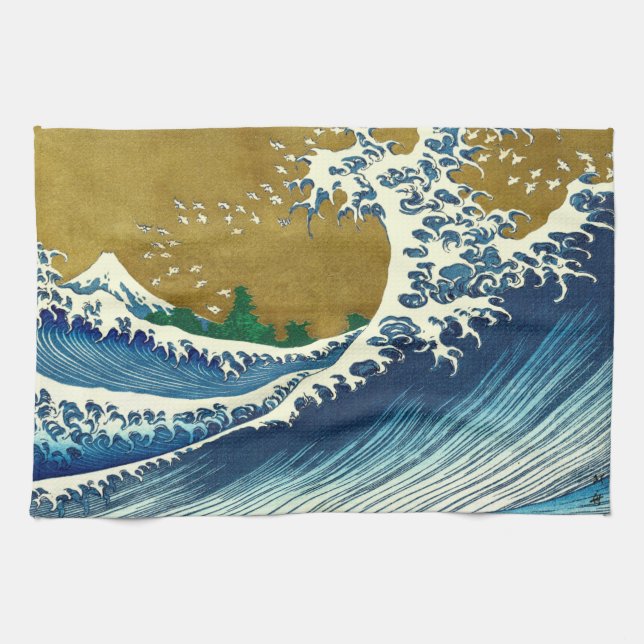 Hokusai Big Wave Japan Japanese Art Tea Towel (Horizontal)