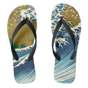 Hokusai Big Wave Japan Vintage Ocean Jandals