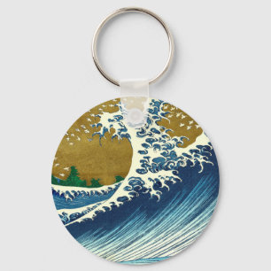 Hokusai Big Wave Japan Vintage Ocean Key Ring